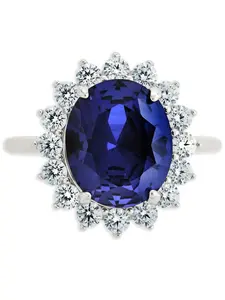 Sterling Silver Sapphire Halo Ring Sterling Silver Sapphire Halo Ring