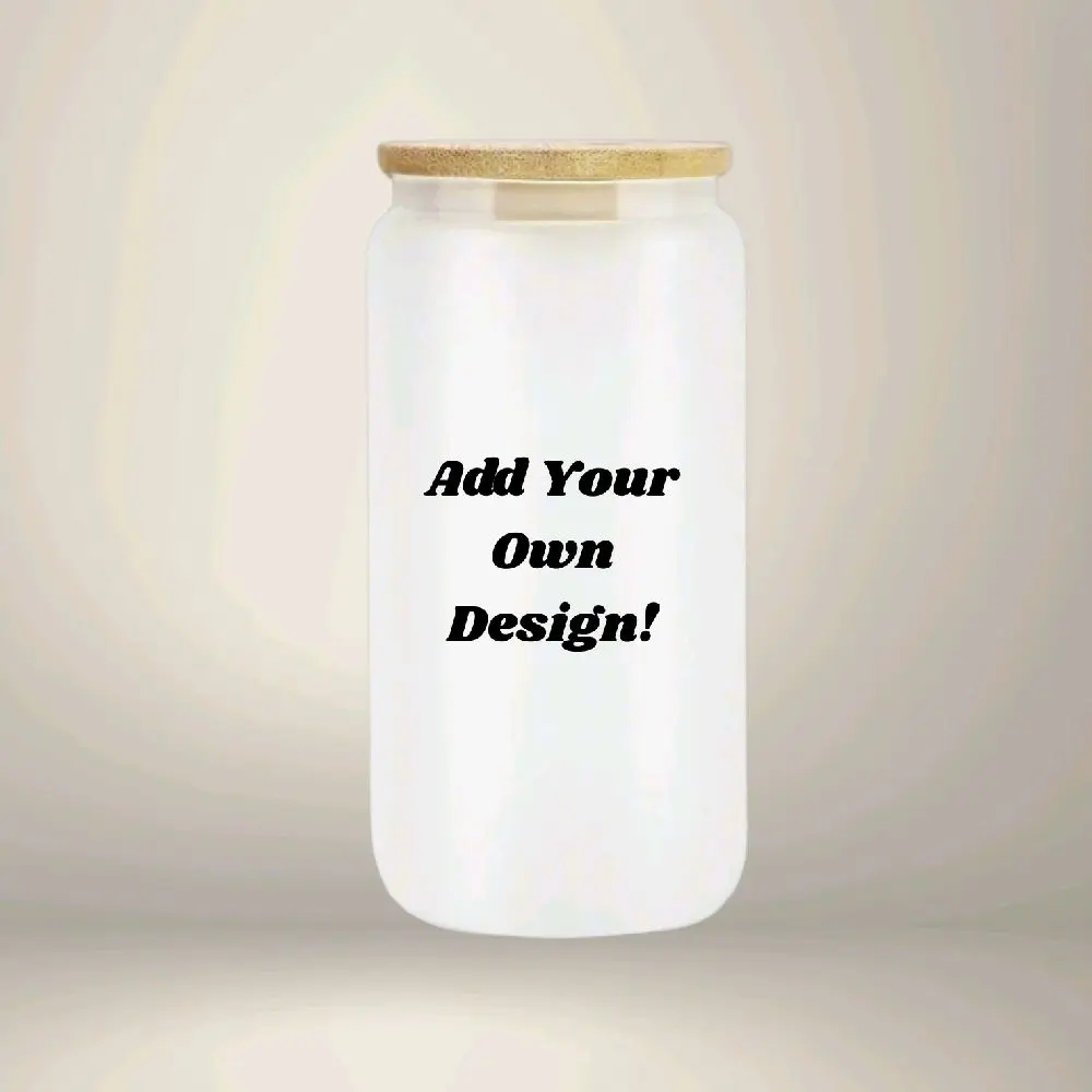 Custom 16oz frosted Glass Cup – Personalized with Any Image!