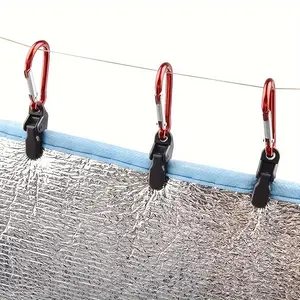 Tarp Clip, 20pcs Windproof Clamp with Carabiner, Awning Clamp Set for Awnings Outdoor Camping Caravan Canopies Tent, Camping & Hiking Equipment, Camping Supplies