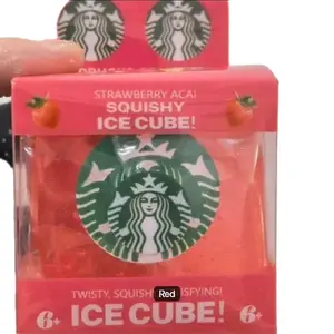 Star-bucks Cube Squishy, Soft Stress Relief Toy for Kids, Portable Fidget Accessory