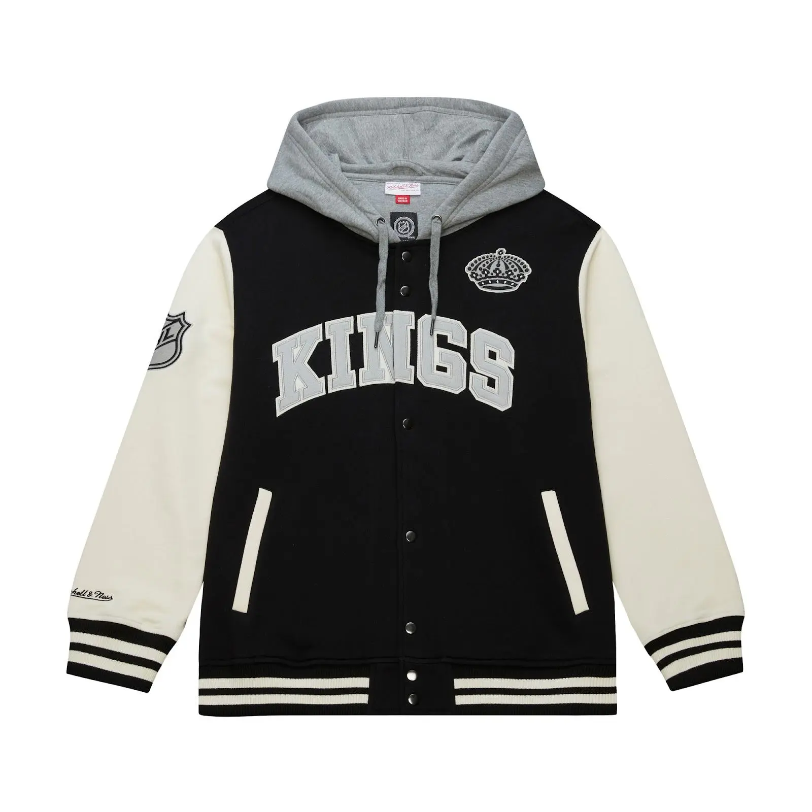 Los Angeles Kings Black Rinkside Fleece Full-Snap Jacket NHL Throwback Outerwear Vintage Fan Gear Mitchell & Ness