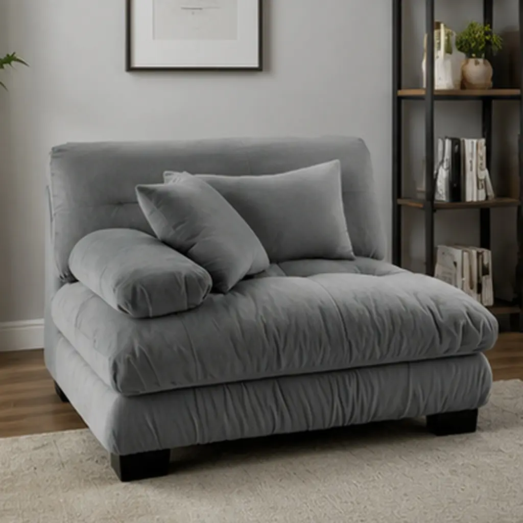 27 Inch Small Sofa Couch with 2 Pillows, Compact Loveseat for Living Room, Apartment, Dorm, Gray Upholstered Single Seater, Space-Saving Modern Design, Easy Assembly, Cozy Reading Nook Furniture, Living Room Furniture for Apartment, Lounge
