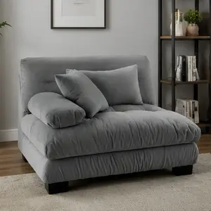 27 Inch Small Sofa Couch with 2 Pillows, Compact Loveseat for Living Room, Apartment, Dorm, Gray Upholstered Single Seater, Space-Saving Modern Design, Easy Assembly, Cozy Reading Nook Furniture, Living Room Furniture for Apartment, Lounge