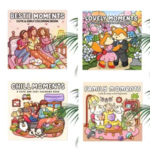 1PC Moments Series Coloring Book for Adult,20 Single-Sided Printed Drawing Pages, Clear Lines DIY Graffiti Pages, Perfect Gift for Adults, Ideal for Valentine's Day Birthday Christmas New Year