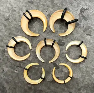 PAIR of Stunning Organic Mother of Pearl Resin Buffalo Tapers - Gauges 8g (3mm) thru 00g (10mm)