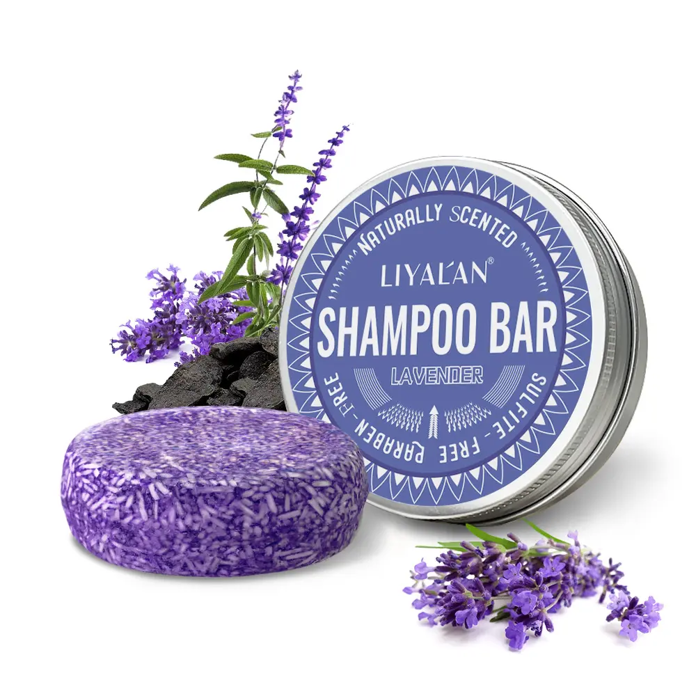LIYALAN Lavender shampoo bar-Soothing scalp and moisturizing hair roots