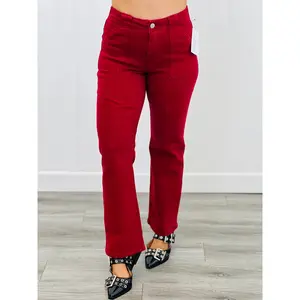 Risen Wine-d Down Patch Pockets Pants Jeans (Reg & Plus)