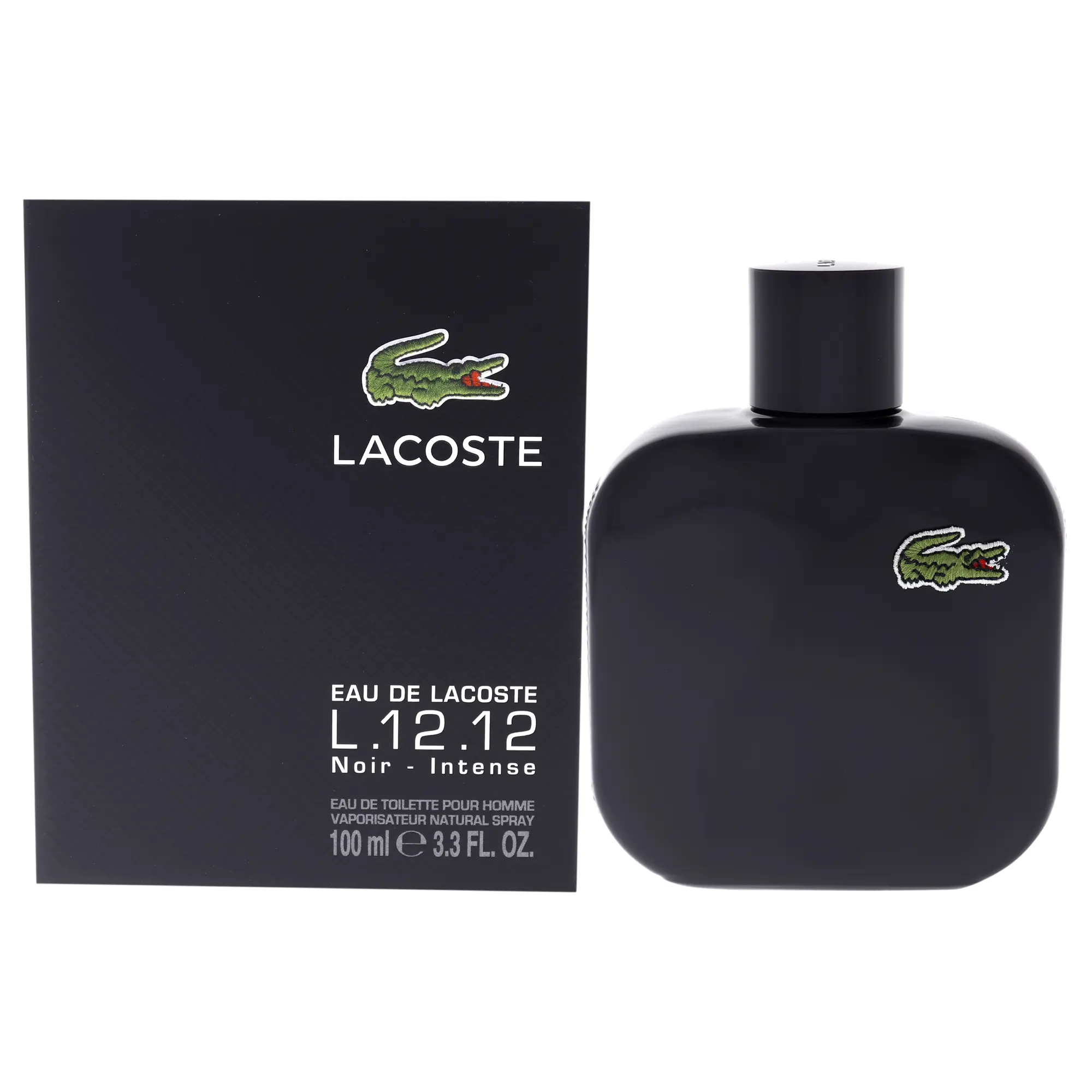 LACOSTE Eau De Lacoste L.12.12 Noir Men's Elegant Fragrance - 3.3 oz Eau De Toilette Spray, 3 to 3.9 fl oz Single Item Men's Fragrances