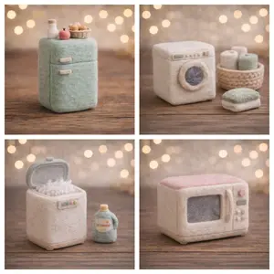 1Set Needle Felting Kit, Diy Handmade Craft, Felting kits for Beginners adult with Step-by-Step Tutorials, Drying Machine/Washing Machine DIY Felting Kit, Cute Home Decorative Ornaments, Birthday Valentine's Day and Christmas Novelty Gifts