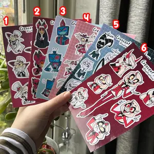 Hazbin Hotel sticker sheet | Vox, Alastor, Angel Dust and Lucifer | Hazbin Hotel Fan Merch | Waterproof | Bullet journal, laptop sticker