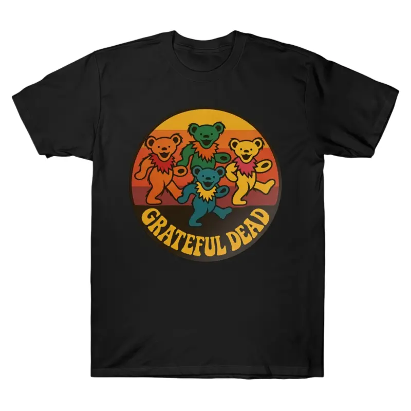 Oversized Vintage Grateful Dead Bears Circle Graphic T-Shirt Streetwear Holiday Wear y2k cotton fashion Streetwear Lover Gift Top Trending