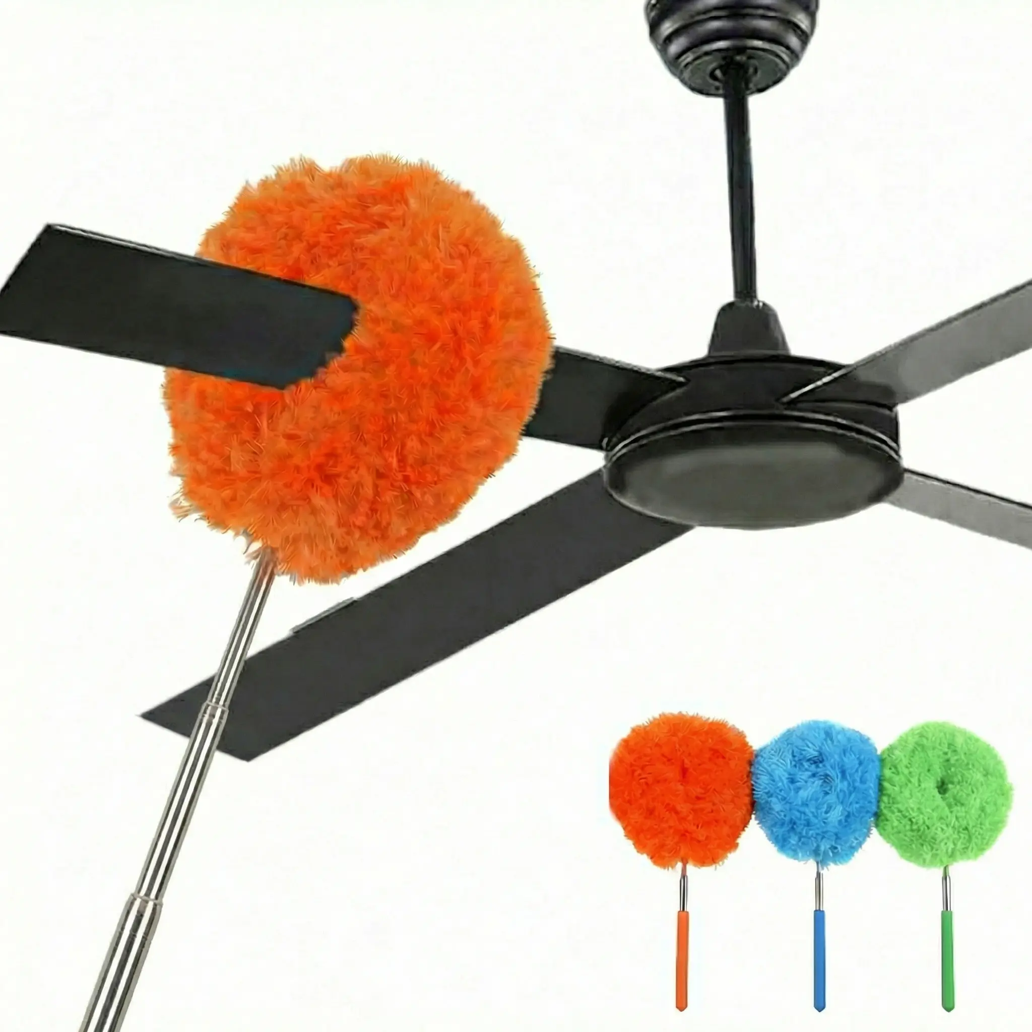 3Pack Extendable Detachable Microfiber Dusting Tool, Ceiling Fan Duster, Anti-Static Washable, Ideal for Ceiling Fans, Home Cleaning, Dusters for Cleaning, Summer/autumn Use