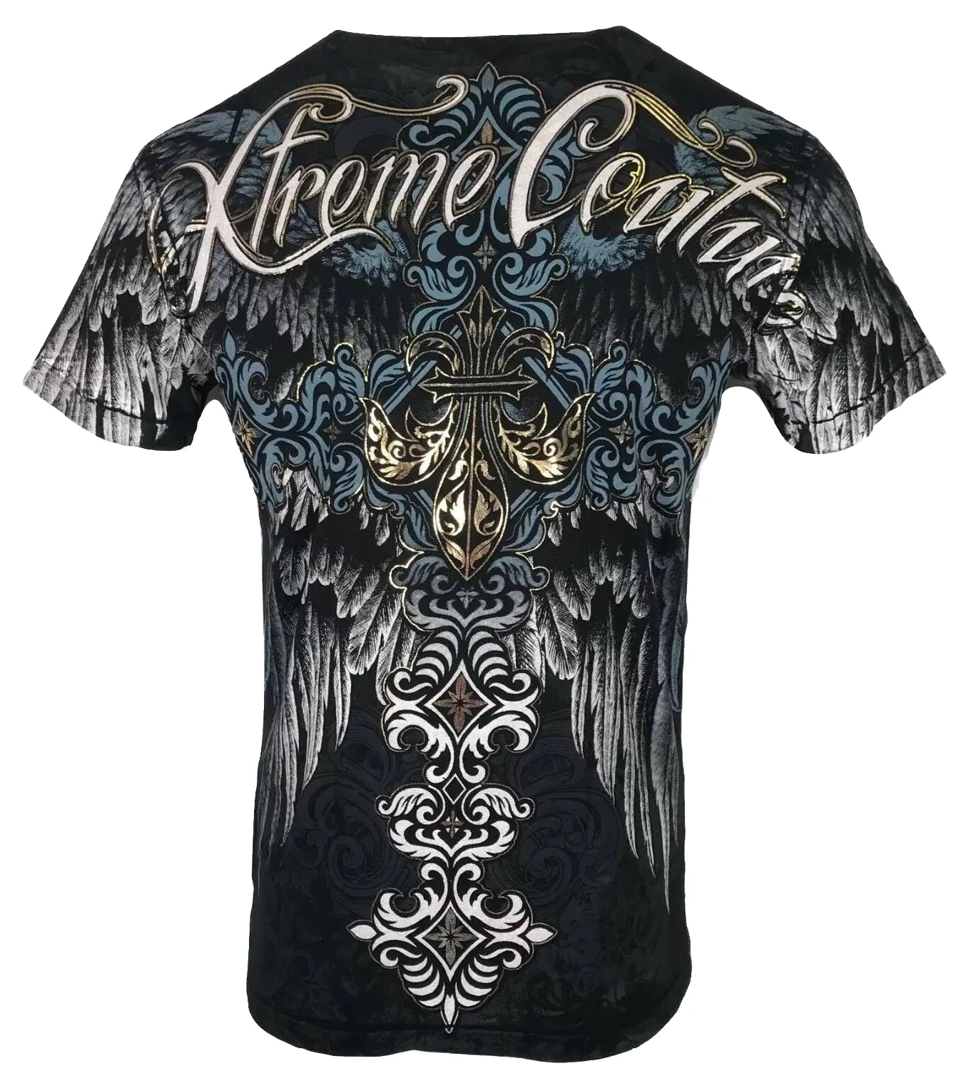 Xtreme Couture By Affliction Men's Casual Cotton T-Shirt - Short-Sleeve, Round Neck, Sinners Tattoo Biker Streetwear Clothing Top