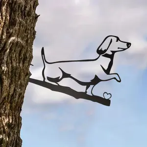 Dachshund Design Garden Decoration, Iron Wall Art, Iron Garden Sculptures, Garden & Patio Decoration, Ideal for Birthdays and Housewarming Gifts