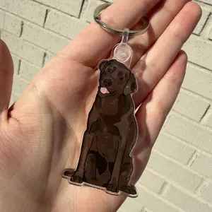 Chocolate Lab Dog Keychain | Cute Acrylic Pet Keychain | Brown Chocolate Lab Dog | Dog Owner Gift