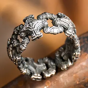 [Limited-Time Event] Vintage Cross Ring, High-End Creative Open Adjustable Jewelry, Unisex All-Match Artificial Gemstone Ring