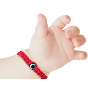 Red Bracelet for Babies, Baby Girl and Baby boy. Protection Amulet for baby. String for Good Luck and The Evil Eye. Infant Bracelet for baby color red,blue,pink black (Red bracelet blue eye)
