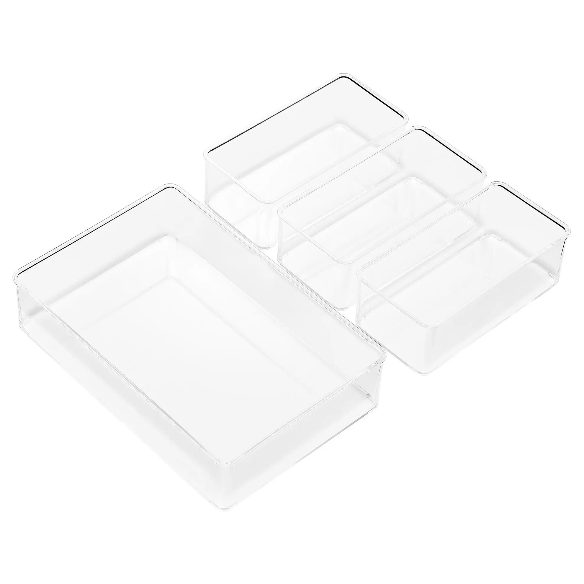 Sorbus Clear Dr awer Organizer 4-Piece Set, Mu lti-Purpose Bin