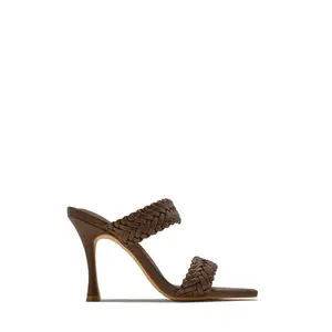 Allona Braided Strap Mules - Brown
