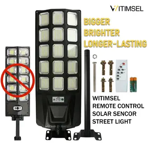 Witimsel Solar Street Light - Radar Motion Sensor, Waterproof, Solar Powered with Wide Coverage for Yard, Driveway, Parking Lot, Garage