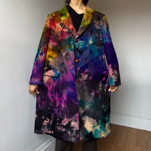 Men’s Cashmere Coat 48” Chest galaxy rainbow coat button up jacket
