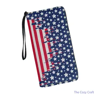 4th Of July Patriotic Women's PU Leather Long Wallet American Flag Design Zipper Clutch Purse Multi Card Slots Casual Daily Holiday Accessory summerwins