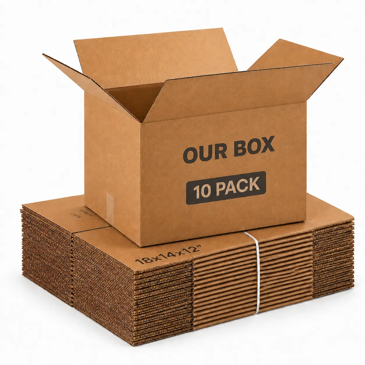 BOX Medium Moving Boxes 18" x 14" x 12" – 10-Pack Corrugated Cardboard Boxes for Shipping, Mailing, Packing, Moving & Storage