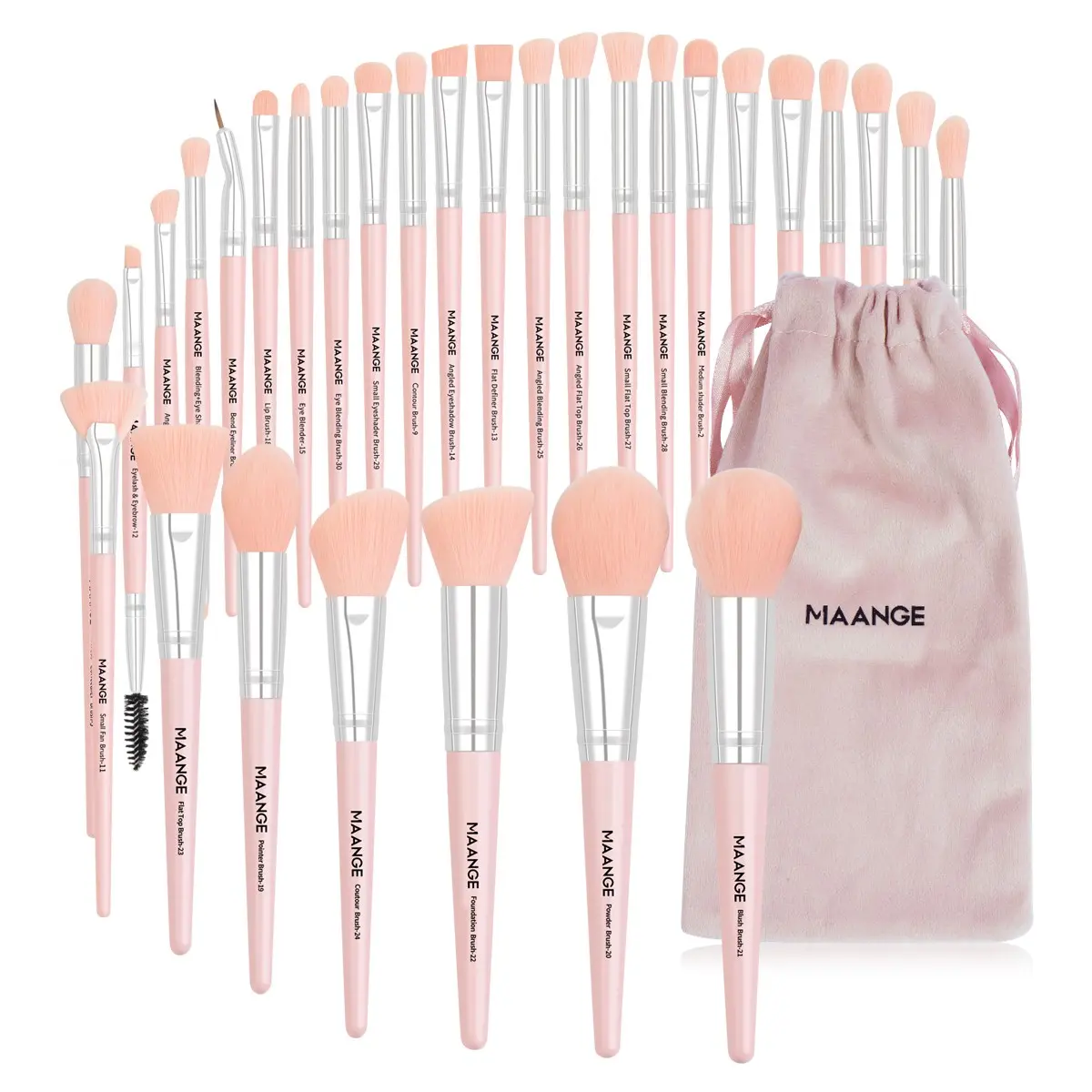 Maange 31-Piece Makeup Tool Set with 30 Makeup Brushes, Foundation Brush, Blush Brush, Loose Powder Brush, Eyeshadow Brush, Liner Brush, Concealer Brush, Synthetic Makeup Brushes, Makeup Brushes Kits