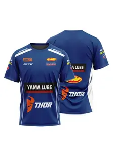 New Dominant Men 3D Printed Team Motorcycle Superbike Off-road T-shirt Athletic Apparel Men's Quick Dry Breathable Crewneck Jersey