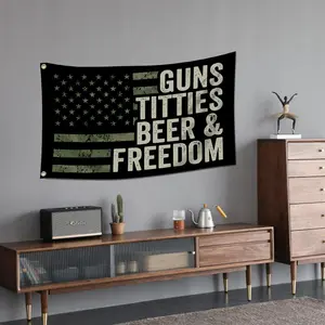 American Flag Garden Banner Without Pole, Patriotic Home Decor, Versatile Creative Yard Decoration, Makeup Table Accessories, Men's Gift Idea