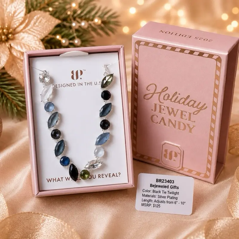 BP Jewel Candy Bracelet - Black Tie Twilight - Elegant and muted cool colored gemstones