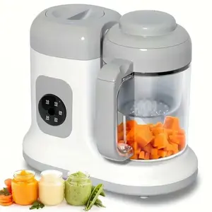 Baby Food Maker - One Button Rotate & Press Control, Baby Food in Minutes, Processor Steamer Puree Blender, Auto Cooking & Stirring, Healthy Homemade Food for Infants & Toddlers, White(Please review the User Manual provided at the end of the description).