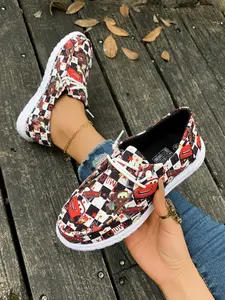 Women's Three-Leaf Clover Trendy Slip-On Sneakers, Dark Personality Comfortable Casual Walking Shoes, Eye-Catching Design Must-Have for Fashionistas