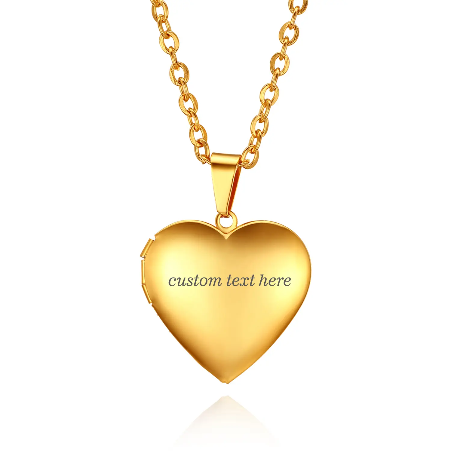 OIDEA Elegant Stainless Steel Photo Holder Pendant Necklace with Free Engraving, Unisex Meaningful Gifts for Anniversary, Birthday Gift Jewelry, Exquisite Jewelry Gift