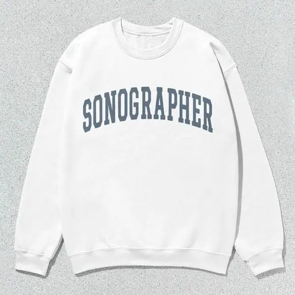 Sonographer Sweatshirt Collegiate Crewneck Sweater Unisex Grey