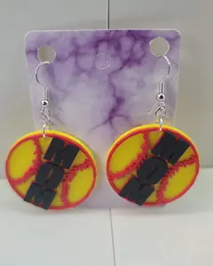 Softball MOM Earrings 3D Printed - Classic Design, Lightweight, Ideal for Casual Wear