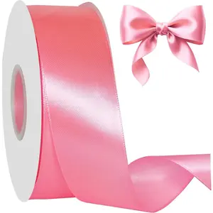 60 Yards x 1-1/2 Inch  Ribbon:  Satin Ribbon for  Wrapping Wedding & Mother's Day Flower Bouquet Packaging, Bows Making, Crafts, Floral, Hair Accessories and Invitation Decorations