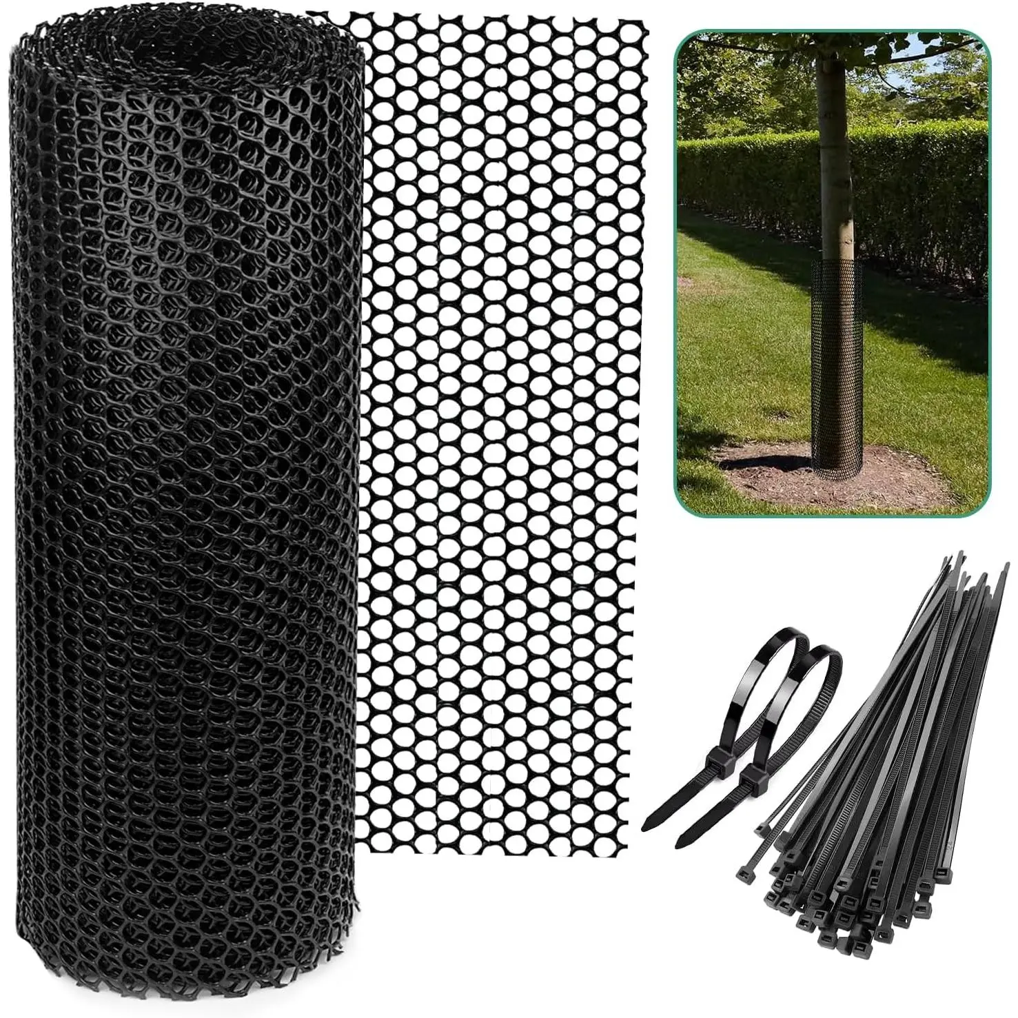 15.7 in x 39.3 FT Black Chicken Wire mesh,Comes with 60 Twist Ties,Plastic Chicken Wire Fencing,Poultry Netting,Poultry Fence,Chicken Wire for Crafts,Plastic Garden Fencing,Floral Chicken Wire