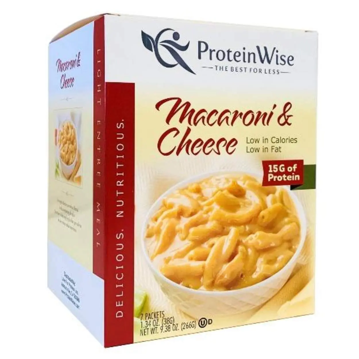 ProteinWise Mac & Cheese - Protein, Low Sugar, Bariatric & Diabetic Friendly, 7 Servings