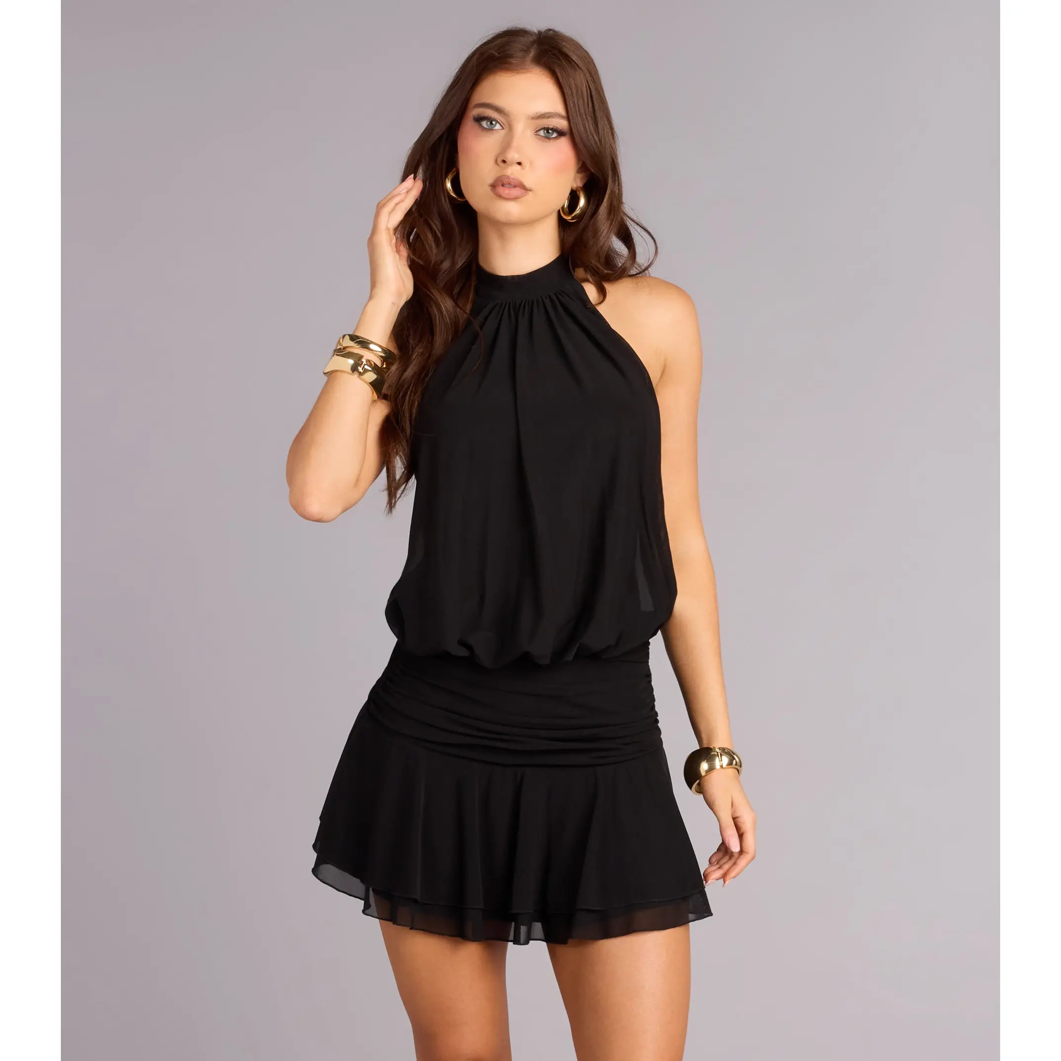 Keep It Cute Halter Mini Dress