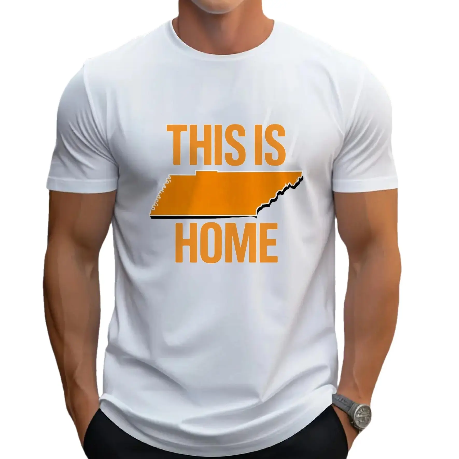 Men's Tennessee Family Pride Design Short-Sleeve Round Neck T-Shirt - Stylish Casual Summer Menswear Top, Breathable Everyday Wear, Shortsleeve Tshirt graphic tee t shirt t shirts knicks t shirt humor graphic tee father's day t shirt funny sohochic