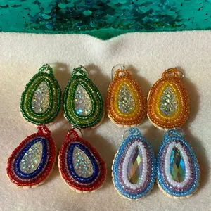 Shiny Handmade Beaded Earrings - Native American Beaded Jewelry