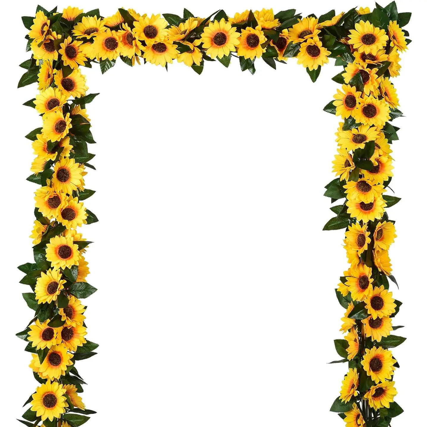 3 Pack Artificial Sunflower Garland Silk Sunflower Vine Artificial  with Green Leaves for Wedding Table Home Decor