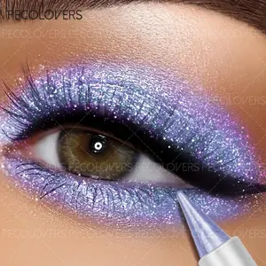 1 PCS Glitter Multiple-color Eyeshadow Pencil, Waterproof Sweatproof Monochromatic Purple Metalic Shimmer Finish, for Bold Eye Makeup Looks, Suitable for Music Festival, Glitter Eyeshadow Stick