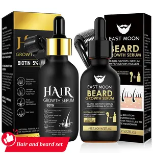 Beard  Serum&Beard Massage Derma Roller, Beard Care Nutritional Oil, Making Beards Thicker and More Shiny,Father's Day Gift, Birthday Gift, Men's Daily Beard Care Products and Tools(beard set or Hair and beard set)