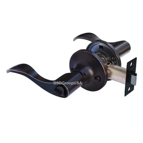 212 MAIN Prelude Privacy Lever Door Lock with Keyless Doorknob Handle Lockset - Oil Rubbed Bronze Finish Lever Style Door Hardware, Keyless Doorknobs