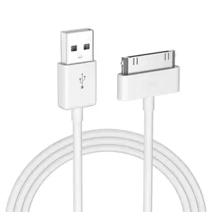 Apple Certified 30 Pin USB Charging Cable, 4.0ft USB Sync Charging Cord iPhone Compatible for 4 4s 3G 3GS iPad 1 2 3 iPod Touch Nano White (1 PCS)