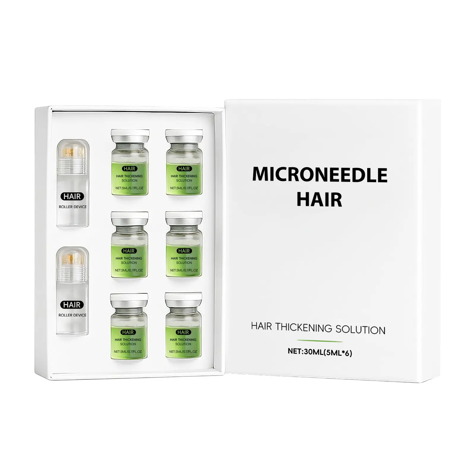 Scalp Care Roller Serum Kit – 6-Piece Moisturizing Hair Serum for Fuller-Looking, Smooth & Shiny Hair
