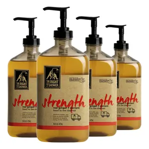 The Right To Shower Strength Head to Toe Cleaner, Red Ginger and Currant, 16 oz ( 4-Pack ) Conditioner Haircare Moisturizing Aloe Vera