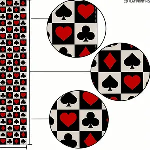2D flat printing, 1 table runway, casino table flag Las Vegas party decoration, poker night themed birthday party supplies, restaurant kitchen home decoration, room decoration